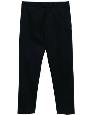 Tom Ford Brushed Cotton Drill Chino Trousers With Horn Buttons - Blue