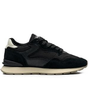 HOFF City Paneled Leather-Trim Sneakers - Black