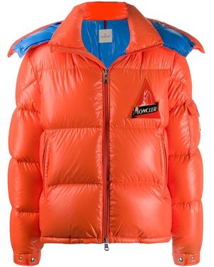 Moncler Logo Patch Puffer Jacket - Orange