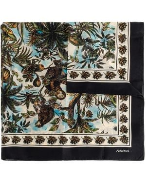 DSquared² Graphic-Print Silk Scarf - Black