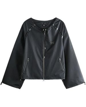 THUG CLUB Logo-Detail Zip-Up Jacket - Black
