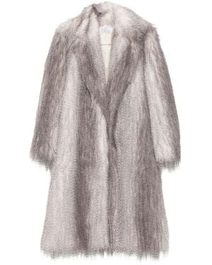 GIUSEPPE DI MORABITO Mantel aus Faux Fur mit Gürtel - Grau