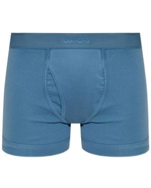 Tom Ford Logo-Waistband Boxers - Blue