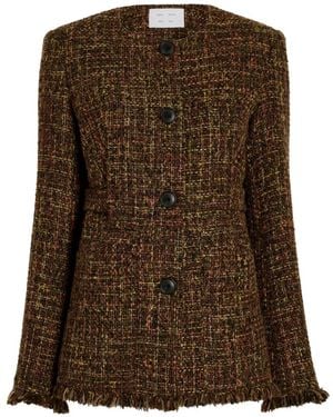 Proenza Schouler Aurelia Tweed Long-Sleeve Jacket - Brown