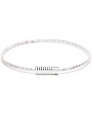 Le Gramme 9G Pyramid Cable Bracelet - White