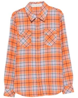 God's True Cashmere Tartan-Pattern Overshirt - Orange
