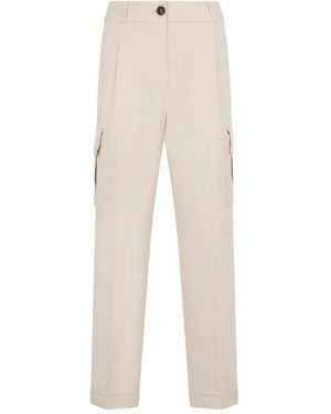 Peserico Button-Fastening Multiple-Pocket Trousers - Natural