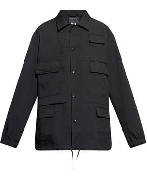 Y-3 Multi-Pocket Button-Fastening Jacket - Blue