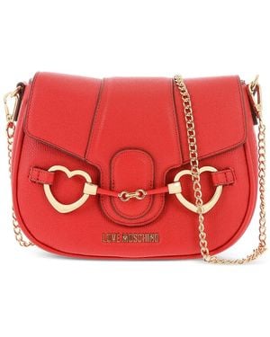 Moschino Heart-Bit Crossbody Bag - Red