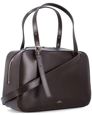 A.P.C. Virginie Leather Box Bag - Black