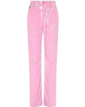 Dolce & Gabbana Vaqueros Con Detalles Envejecidos - Rosa