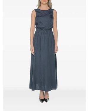 Ecoalf Vestido Vittoria Largo Con Cinturilla Elástica - Azul