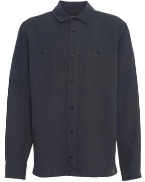 Amaranto Camicia A Maniche Lunghe Con Taschino - Blu