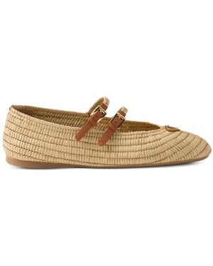 Prada Leather Double-Straps Crochet Ballerinas - Multicolour