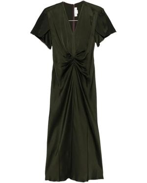 Victoria Beckham Draped v-neck dress - Schwarz