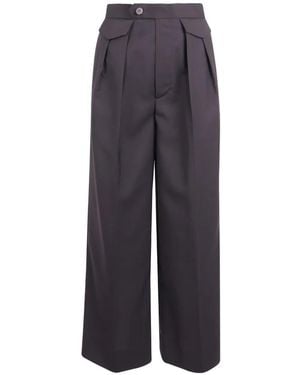 Issey Miyake Pleated Wide-Leg Pants - Blue