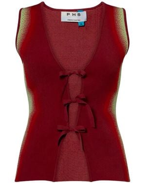 Ph5 Bow-Detail Vest - Red