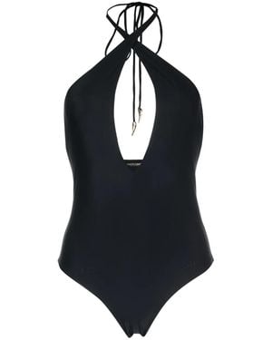 Roberto Cavalli カットアウト ホルターネック水着 - ブルー