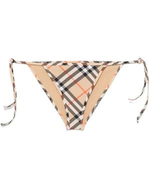 Burberry チェック ビキニボトム - ナチュラル