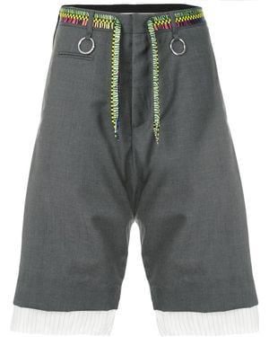 R13 Dropped Crotch Shorts - Grey