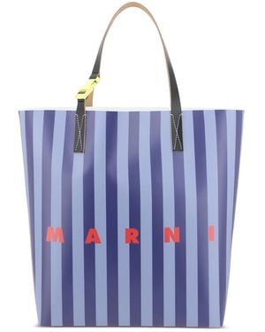 Marni Striped Tote Bag - Blue