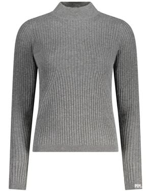 Pepe Jeans Ribbed-Knit Sweater - Gray