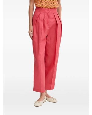 Benetton Pantalones Capri Con Pinzas - Rojo