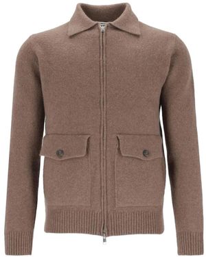 Al Duca d'Aosta Zip-Up Cardigan - Brown