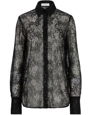 Nina Ricci Sequin-Embellished Bell-Cuffs Shirt - Black