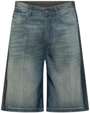 DIESEL De-Sire Panelled Denim Shorts - Blue