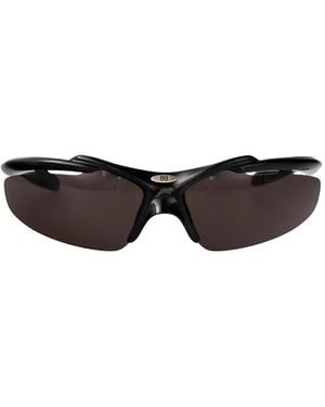 Balenciaga Bb-Plaque Geometric-Frame Sunglasses - Black