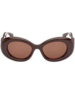 Max Mara Eyewear Zonnebril Met Ovalen Montuur - Bruin