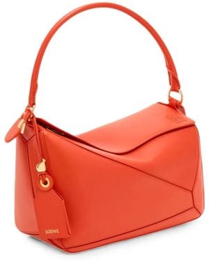 Loewe Medium Puzzle Shoulder Bag - Red