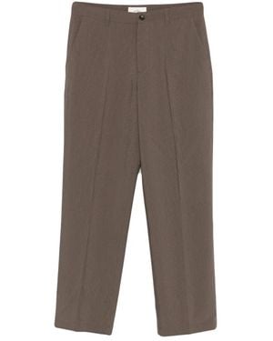 Les Deux Pressed-Crease Straight-Leg Pants - Gray
