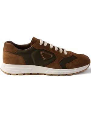 Prada スエードパネル スニーカー - ブラウン