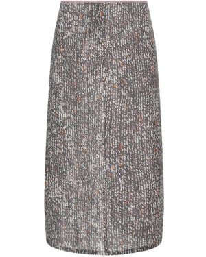 6397 Falda Midi Estampada - Gris