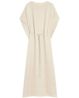 Momoní Sakari Cape-Sleeves Maxi Dress - White