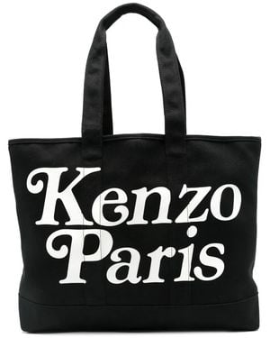 KENZO Large Logo-Print Tote Bag - Black