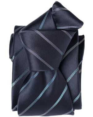 Elizabetta Esino Striped Silk Tie - Blue
