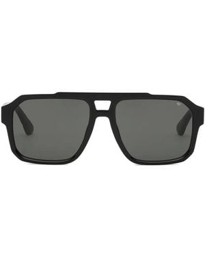 Philipp Plein Logo-Plaque Geometric-Frame Sunglasses - Black