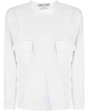 Comme des Garçons Flap-Pocket Long-Sleeve T-Shirt - White