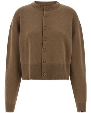 Extreme Cashmere N°170 Chou Cropped Boxy-Silhouette Cardigan - Natural