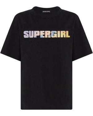 David Koma X Supergirl Graphic-Print T-Shirt - Black