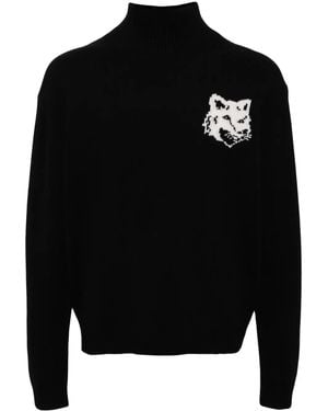 Maison Kitsuné Wool Turtleneck - Schwarz