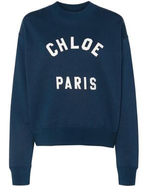 Chloé モックネック スウェットシャツ - ブルー