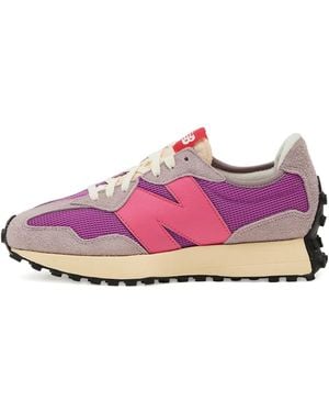 New Balance 327 Mesh Suede Sneakers - Pink