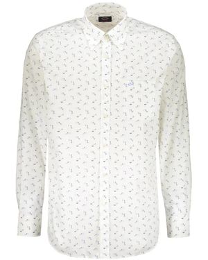 Paul & Shark Chemise Ajustée À Détails De Pompons - White