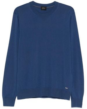Brioni Crew-Neck Long-Sleeve Jumper - Blue