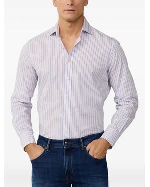 Hackett Regimental-Stripe Long-Sleeve Shirt - Gray