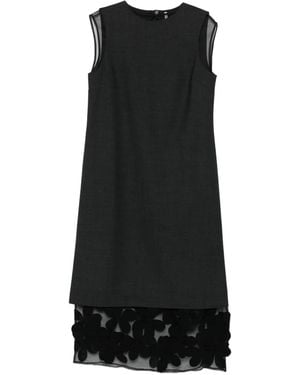 Liviana Conti Sleeveless Floral-Panel Dress - Black